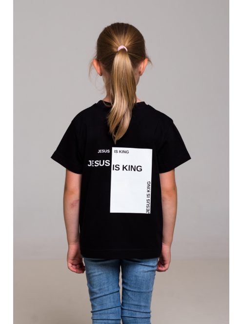 JESUS IS KING negru fată T-shirt