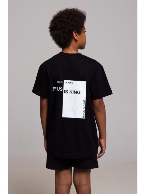 JESUS IS KING negru băiat tricou