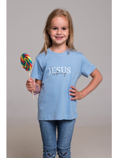 JESUS IS THE WAY lumina albastru fete T-shirt 