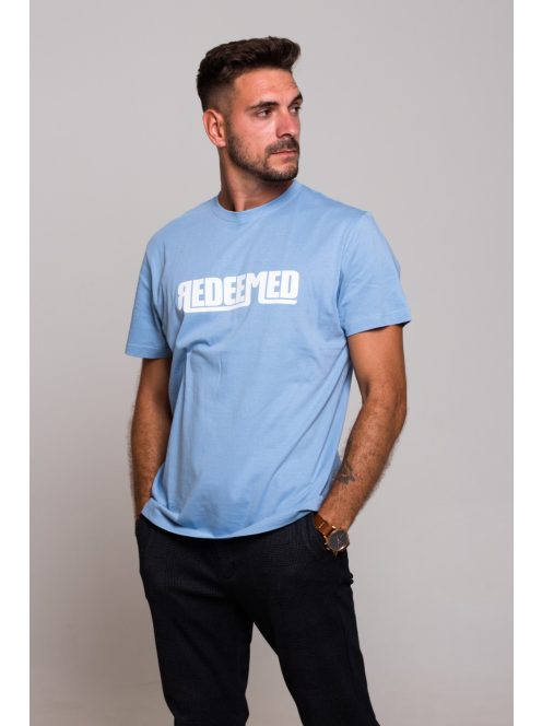 REDEEMED pasztellkék unisex póló 