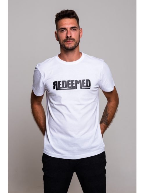 REDEEMED fehér unisex póló 